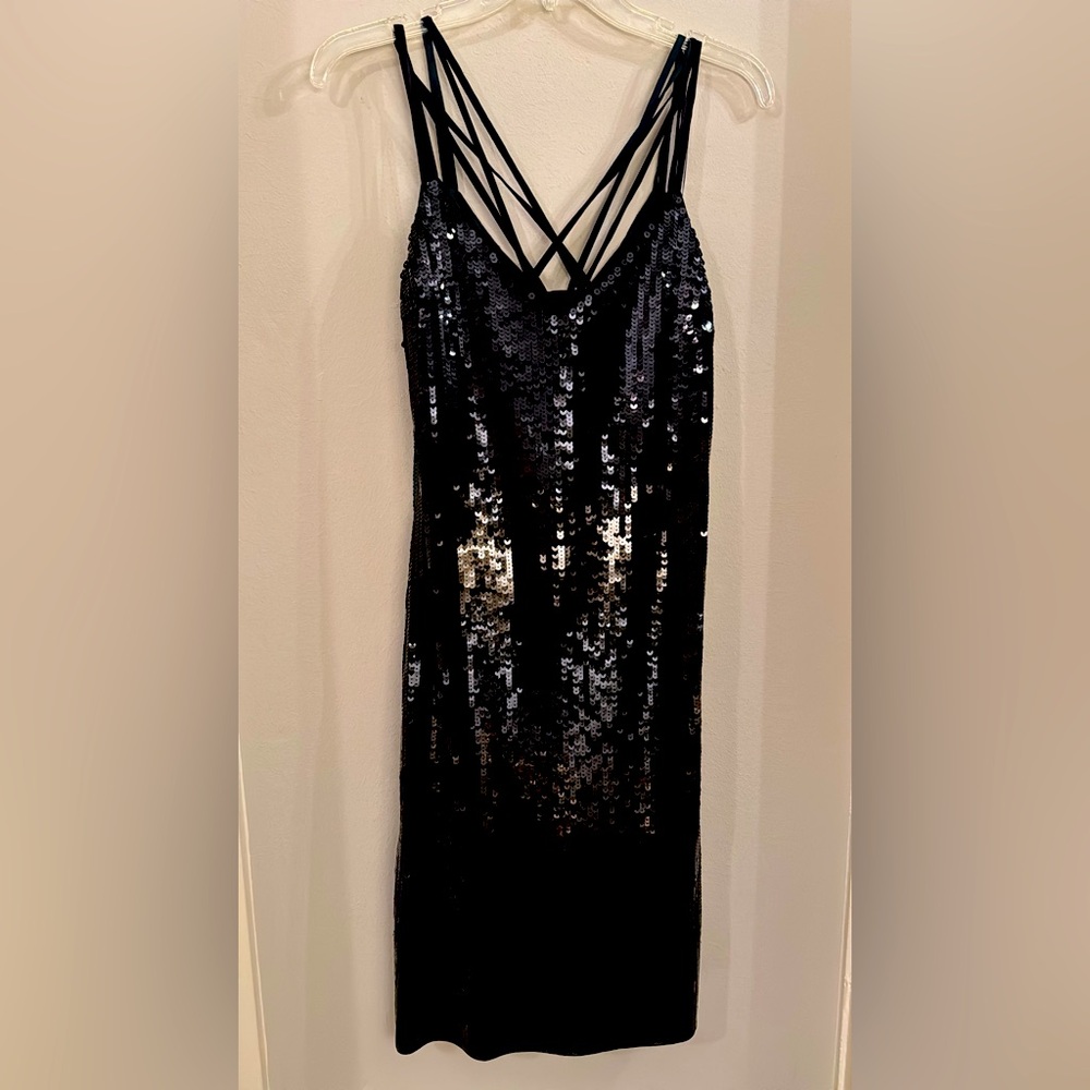 Express black sequin midi dress - worn once